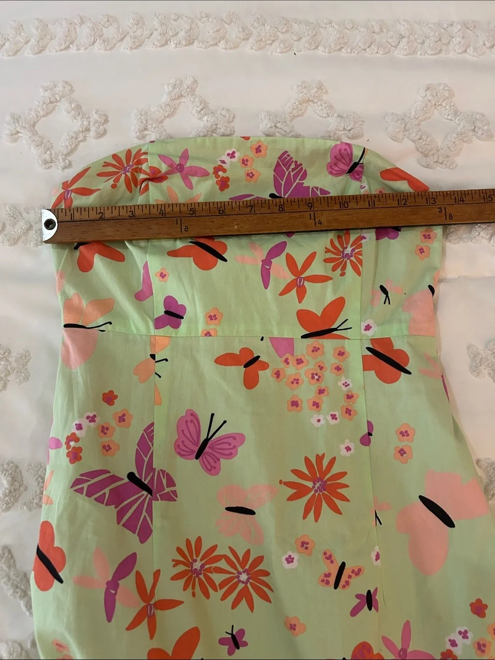 Lilly Pulitzer Pink vintage and Mint Floral Strapless Dress size 0 - Picture 2 of 8